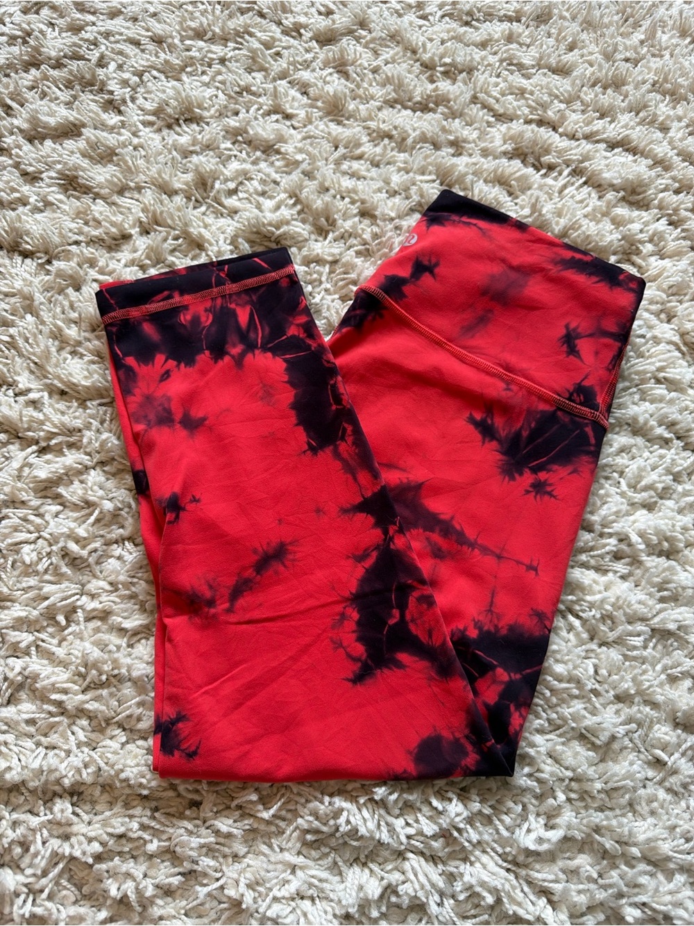 lululemon athletica Red and Black Tie-Dye Leggings - High Rise
